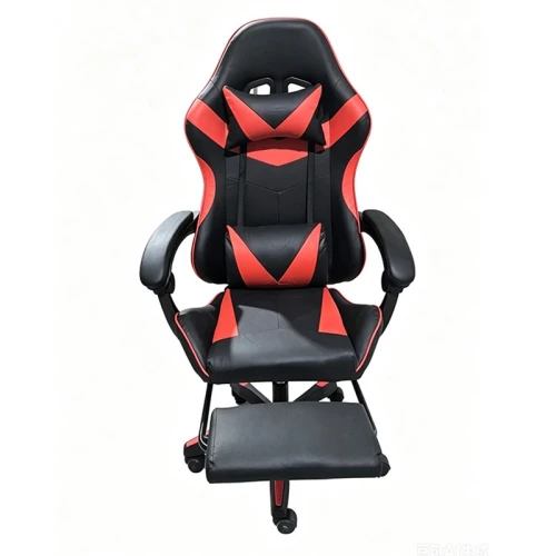 A9937 ΜΑΥΡΟ/ΚΟΚΚΙΝΟ PVC ΠΟΛΥΘΡΟΝΑ GAMING/ΜΕ ΥΠΟΠΟΔΙΟ 64X59X43-112/53-125εκ.