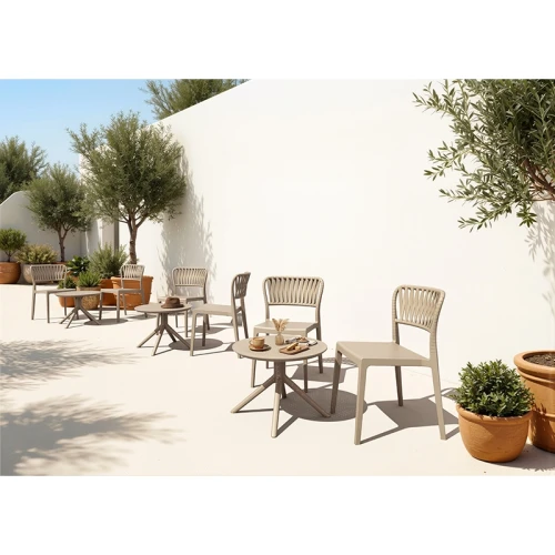 SKY TAUPE MINI Φ60X45εκ. ΤΡΑΠΕΖΙ ΠΟΛ/ΝΙΟΥ