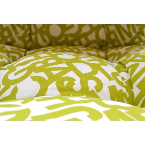 Μαξιλάρι μπαμπού - ύφασμα λονέτα - με πλάτη - Green Letters