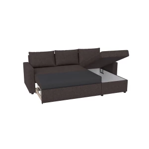 Concept Γωνιακός Καναπές Κρεβάτι Με Αναστρέψιμη Γωνία & Αποθηκευτικό Χώρο Καφέ 218X153X80Cm