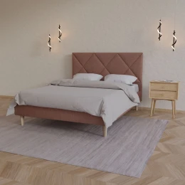 Κρεβάτι Fortuna Τερακότα 160X200Cm