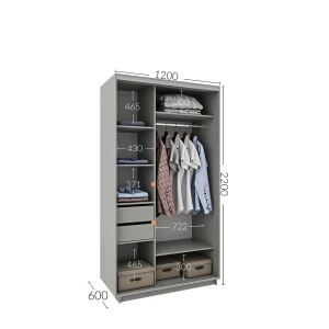 Ντουλάπα Diamont Λευκό 120X60X220Cm