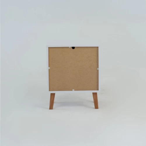 Κομοδίνο Timmy Λευκό-Γραφίτη-Γκρι 46.8X36X57.1Cm