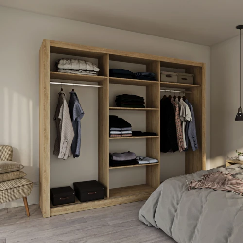 Ντουλάπα Grandio Σονόμα Με Καθρέφτη 250X60X215Cm