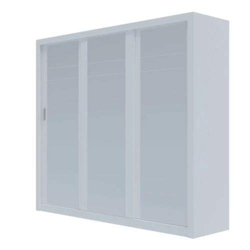 Ντουλάπα Grandio Λευκή Με Καθρέφτη 250X60X215Cm