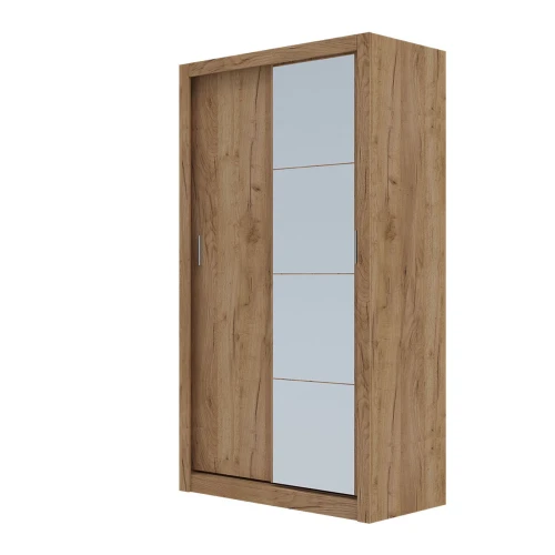 Ντουλάπα Linea Χρυσό Δρυς Με Καθρέφτη 120X60X215Cm