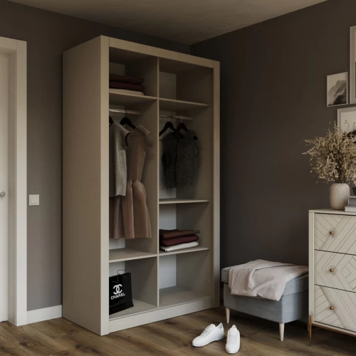 Ντουλάπα Linea Cashmere Με Καθρέφτη 120X60X215Cm
