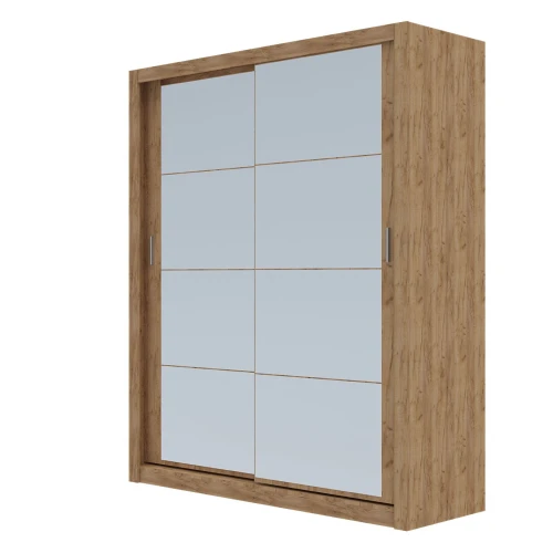 Ντουλάπα Reflex Χρυσό Δρυς Με Καθρέφτη 180X60X215Cm