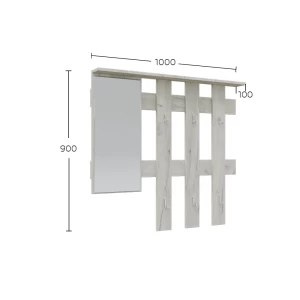 Κρεμάστρα Reno Με Καθρέπτη Λευκό 100X10X90Cm