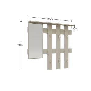 Κρεμάστρα Reno Με Καθρέπτη Cashmere 100X10X90Cm
