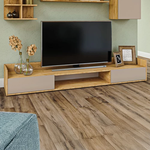 Έπιπλο Tv Callisto Χρυσό Δρυς-Γκρεζ 200X40X30Cm