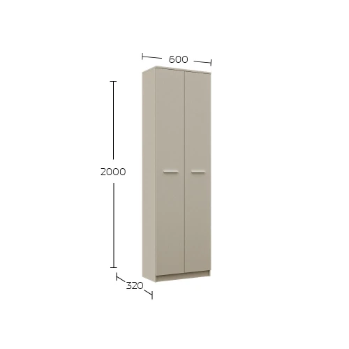 Ντουλάπα Reno Με Ράφια Cashmere 60X32X200Cm