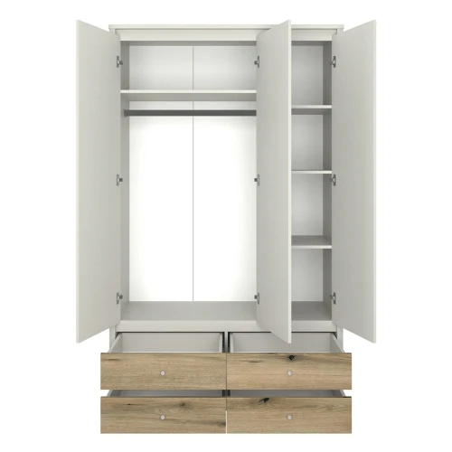 Ντουλάπα Τρίφυλλη Με Καθρέφτη Karin Cashmere-Evoke Oak 127X50.5X210.5Cm