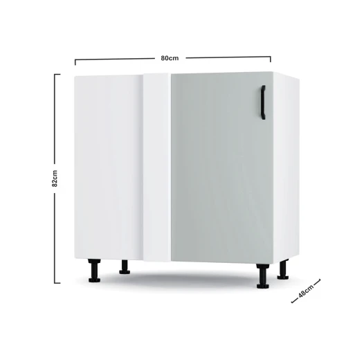 Modest Κάτω Γωνιακό Ντουλάπι Γκρι 100X48X82Εκ