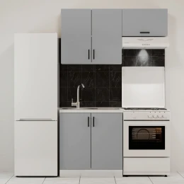 Κουζίνα Modest Σετ 3 Κουτιών Γκρι Άνω Κουτιά 140Cm Κάτω 80Cm