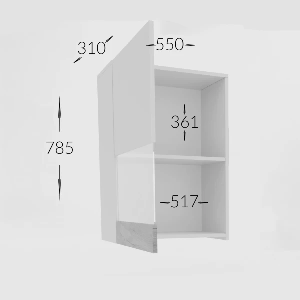Κρεμαστό Ντουλάπι Morocco Ανθρακί-Χρυσό Δρυς 55X31X78.5Cm