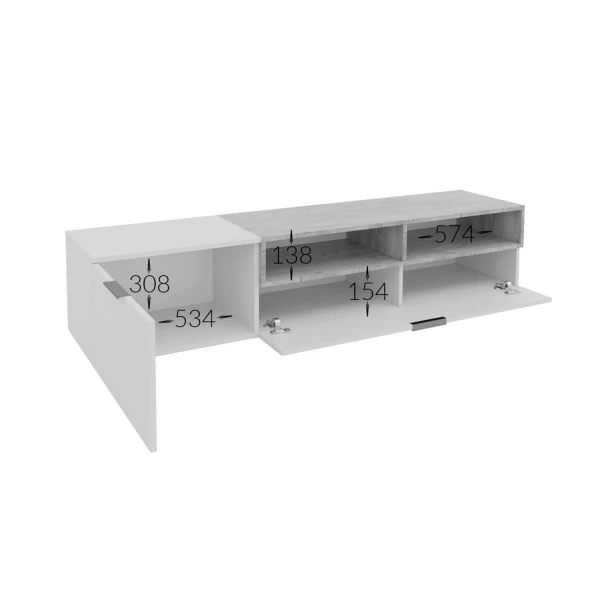 Έπιπλο Tv Morocco Μπεζ-Σκούρο Δρυς 175X39X35Cm