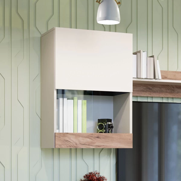 Κρεμαστό Ντουλάπι Morocco Μπεζ-Σκούρο Δρυς 55X31X78.5Cm