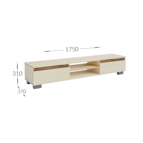 Έπιπλο Tv Lilu Μπεζ-Σκούρο Δρυς 175X37X31Cm