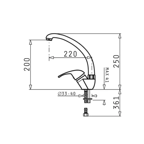 Μπαταρία Κουζίνας Sereno Χρωμέ 22X25Cm