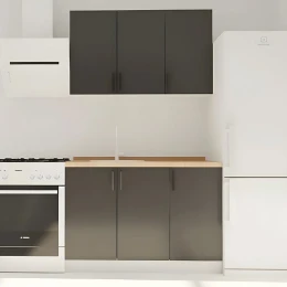 Κουζίνα Modest Σετ 4 Κουτιών Ανθρακί Άνω Κουτιά 120Cm Κάτω 120Cm