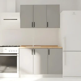 Κουζίνα Modest Σετ 4 Κουτιών Γκρι Άνω Κουτιά 120Cm Κάτω 120Cm