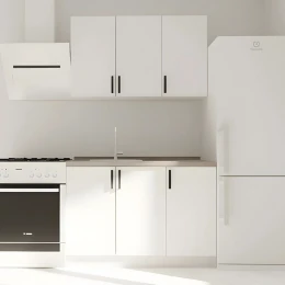 Κουζίνα Modest Σετ 4 Κουτιών Λευκή Άνω Κουτιά 120Cm Κάτω 120Cm