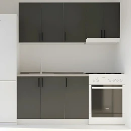 Κουζίνα Modest Σετ 5 Κουτιών Ανθρακί Άνω Κουτιά 170Cm Κάτω 110Cm