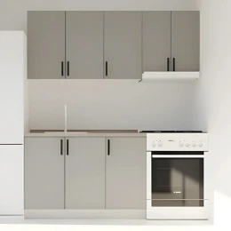 Κουζίνα Modest Σετ 5 Κουτιών Γκρι Άνω Κουτιά 170Cm Κάτω 110Cm