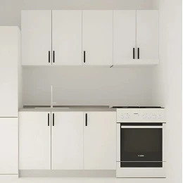 Κουζίνα Modest Σετ 5 Κουτιών Λευκή Άνω Κουτιά 170Cm Κάτω 110Cm