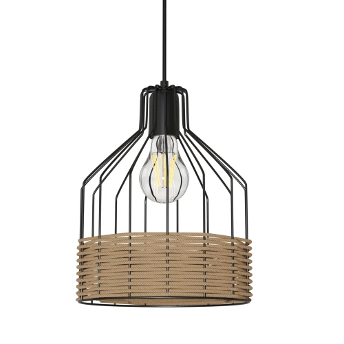 Κρεμαστό Φωτιστικό Μονόφωτο Μαύρο Ε27 Φ22X120Cm