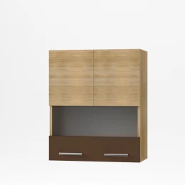 Alina Πάνω Ντουλάπι Με Τζάμι 60X30,5X71,8Εκ Σονόμα-Μόκκα