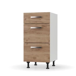Charlotτe Συρταριέρα 40X46.5X82Εκ Με Μεταλλικά Χερούλια Χρυσό Δρυς