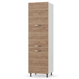 Charlotτe Στήλη Kουζίνας 60X56X213.4Εκ Με Μεταλλικά Χερούλια Χρυσός Δρυς