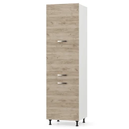 Charlotτe Στήλη Κουζίνας 60X56X213.4Εκ Με Μεταλλικά Χερούλια Δρύς