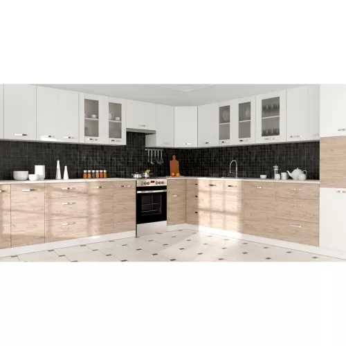 Charlotτe Στήλη Kουζίνας 60X56X213.4Εκ Με Μεταλλικά Χερούλια Λευκό Charlotτe Στήλη Kουζίνας 60X56X213.4Εκ Με Μεταλλικά Χερούλια Λευκό