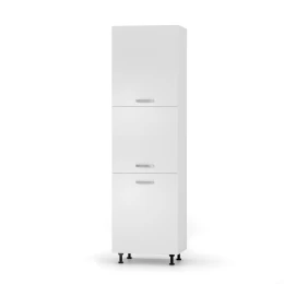 Charlotτe Στήλη Kουζίνας 60X56X213.4Εκ Με Μεταλλικά Χερούλια Λευκό