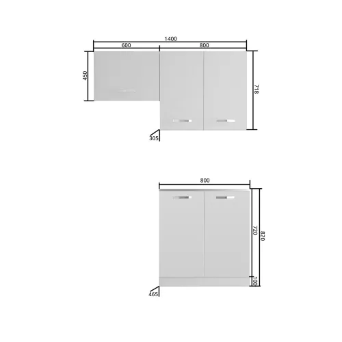 Κουζίνα Charlotte Σετ 2.2 Λευκή Με Μεταλλικά Χερούλια Κουζίνα Charlotte Σετ 2.2 Λευκή Με Μεταλλικά Χερούλια