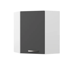 Charlotτe Πάνω Ντουλάπι Γωνίας 60X60X71.8Εκ Με Μεταλλικά Χερούλια Γραφίτης