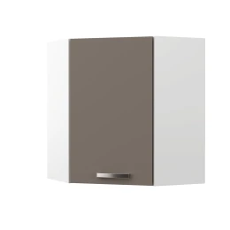 Charlotτe Πάνω Ντουλάπι Γωνίας 60X60X71.8Εκ Με Μεταλλικά Χερούλια Μόκα