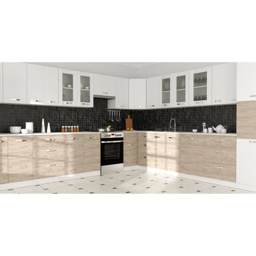 Charlotτe Πάνω Ντουλάπι Γωνίας 60X60X71.8Εκ Με Μεταλλικά Χερούλια Λευκό