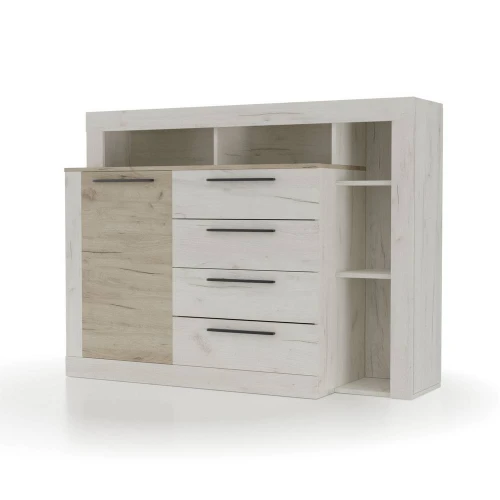 Μπουφές Milana Λευκό-Γκρί Δρύς 140.2X46.5X107.3Εκ