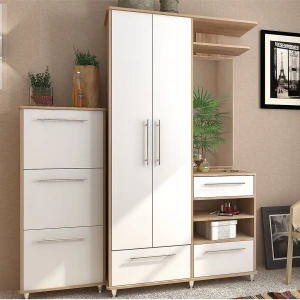 Παπουτσοθήκη Niag 5803D 58X26.5X132Εκ Σονόμα-Λευκή