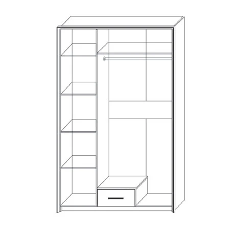 Ντουλάπα Τρίφυλλη Scarlet3D Sonoma-Wenge 136X58X212Εκ
