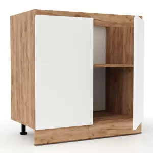 Επιδαπέδιο Ντουλάπι Νεροχύτη Κουζίνας Soft Λευκό Με Βελανιδιά 80X46,5X81,5Εκ Επιδαπέδιο Ντουλάπι Νεροχύτη Κουζίνας Soft Λευκό Με Βελανιδιά 80X46,5X81,5Εκ