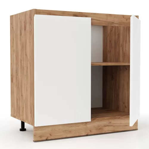 Επιδαπέδιο Ντουλάπι Νεροχύτη Κουζίνας Soft Λευκό Με Βελανιδιά 80X46,5X81,5Εκ Επιδαπέδιο Ντουλάπι Νεροχύτη Κουζίνας Soft Λευκό Με Βελανιδιά 80X46,5X81,5Εκ