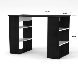 Γραφείο 110  Βέγγε-Λευκό Με Ράφια 110X55X75Εκ