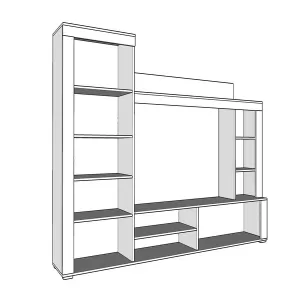 Σύνθεση Tηλεόρασης Badan 188X35X181Εκ Σονόμα-Μόκκα