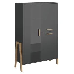 Βιτρίνα Belle Ανθρακί 102.5X41X152.5Cm