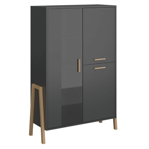Βιτρίνα Belle Ανθρακί 102.5X41X152.5Cm